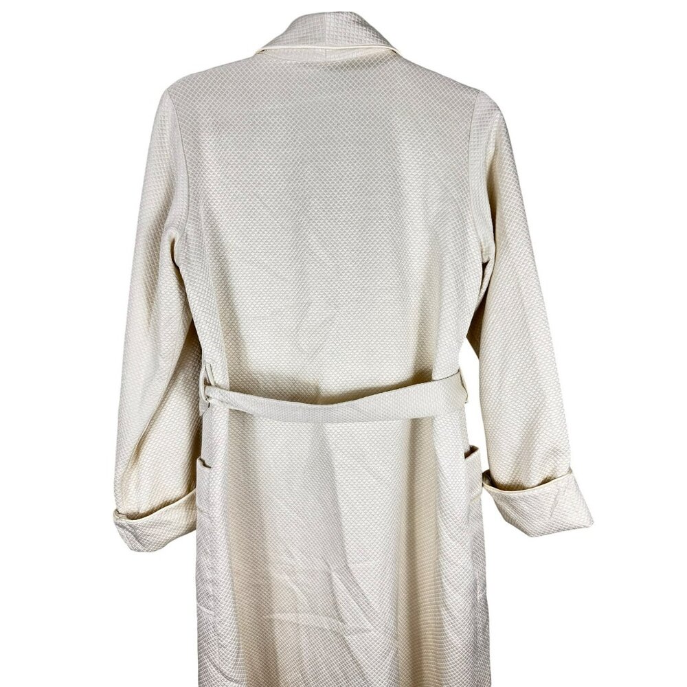 Lord & Taylor Silky Blend Long Robe Women's Size Small Beige Belted Nightgown - Picture 9 of 13